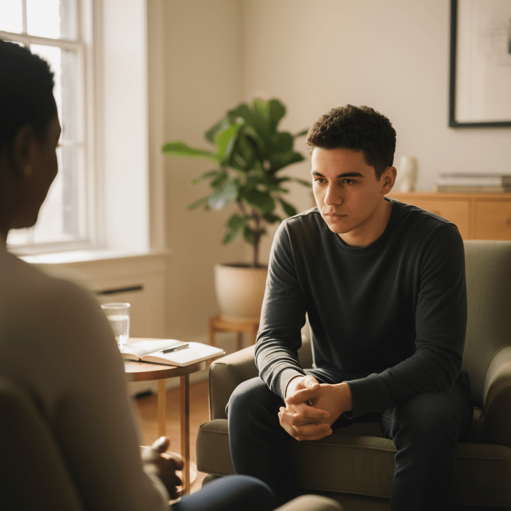 Child in supportive therapeutic session